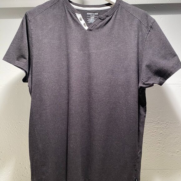 Kenneth Cole NY Men's Henley Short Sleeve V-Neck Tee - Picture 1 of 6